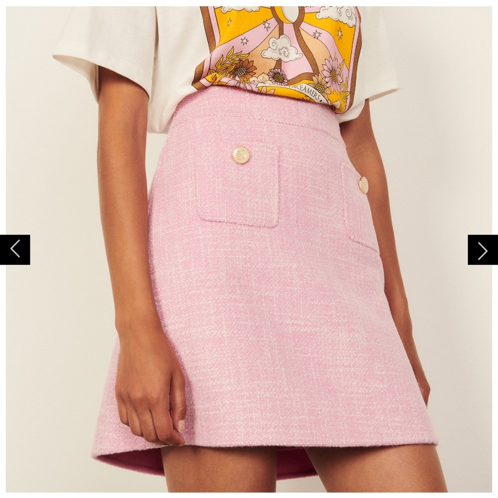 Sandro pink wool skirt